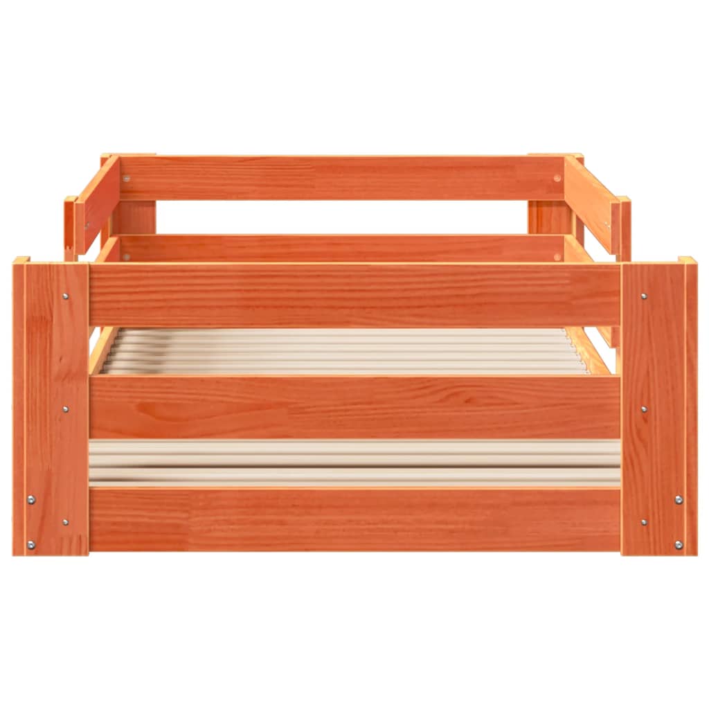 Letto senza Materasso Marrone Cera 90x200 cm Legno di Pino