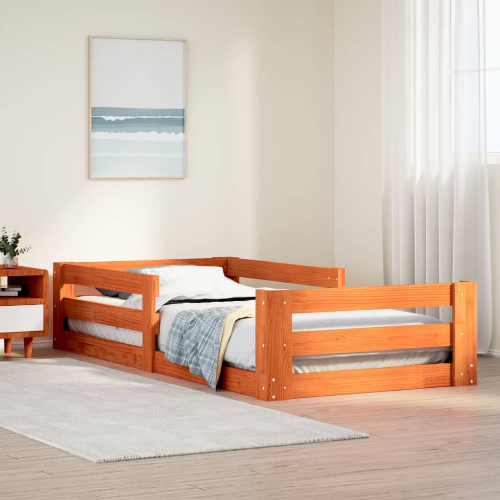 Giroletto senza materasso marrone cera 80x160 cm legno di pino