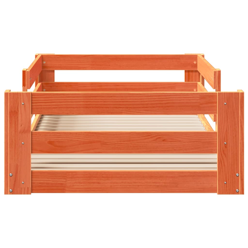 Letto senza Materasso Marrone Cera 90x190 cm in Legno di Pino