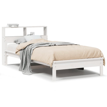 Letto Libreria senza Materasso Bianco 100x200 cm Legno di Pino
