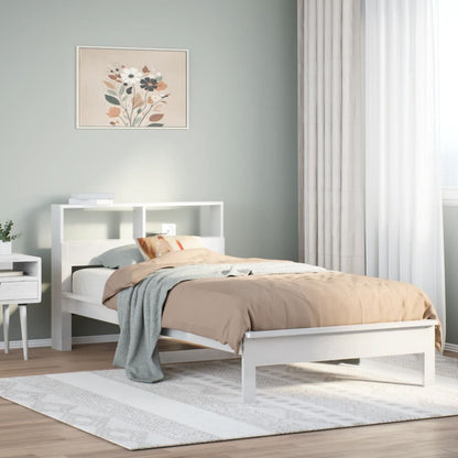 Letto Libreria senza Materasso Bianco 100x200 cm Legno di Pino