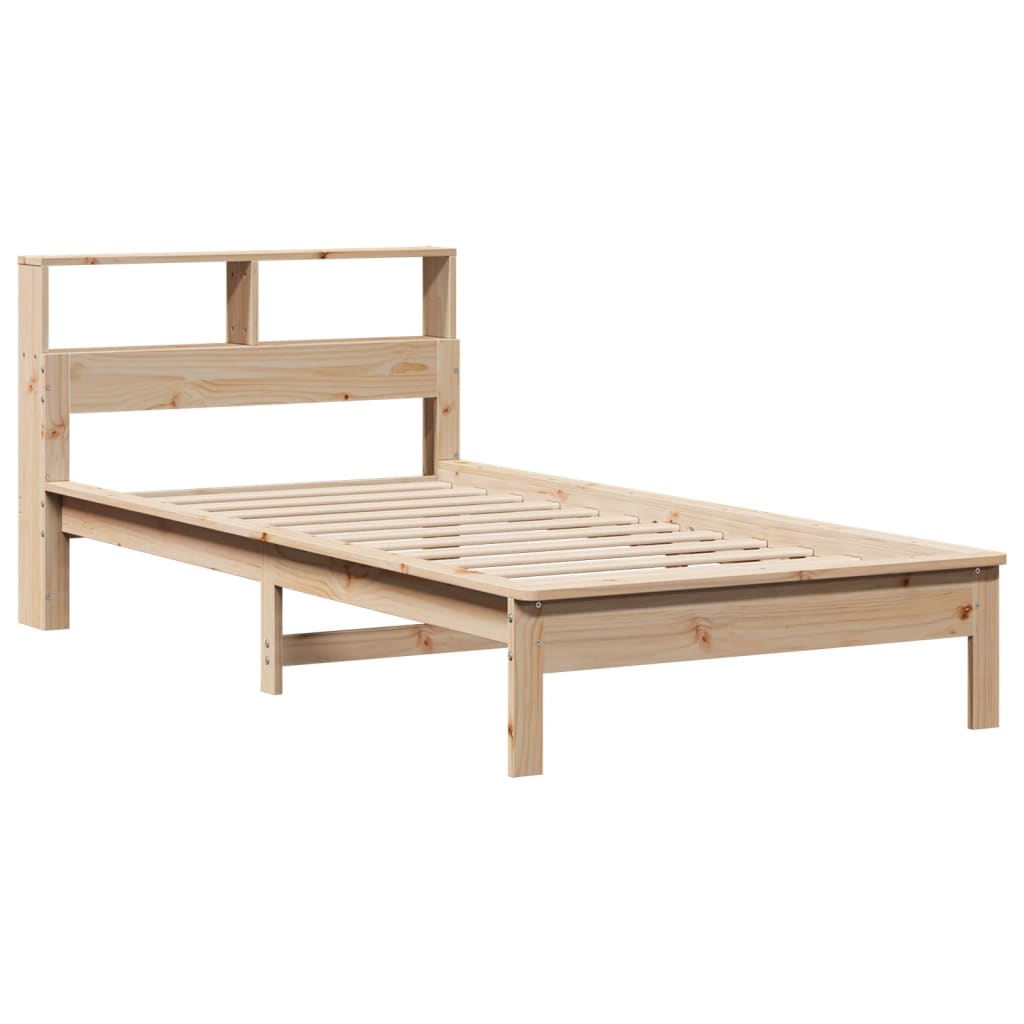 Letto Libreria senza Materasso 90x200 cm Legno Massello Pino