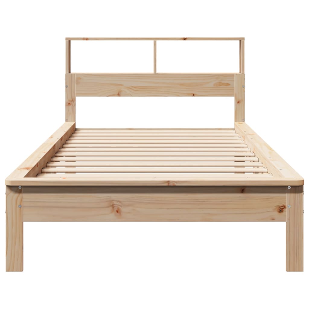 Letto Libreria senza Materasso 90x200 cm Legno Massello Pino