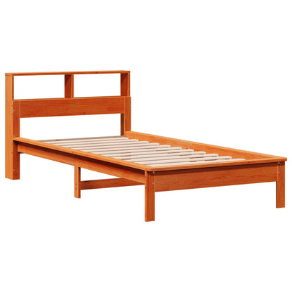 Letto Libreria senza Materasso Marrone Cera 90x200 cm in Pino