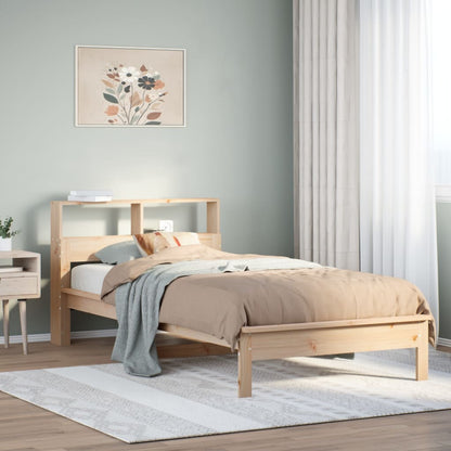 Letto Libreria senza Materasso 90x190 cm Legno Massello Pino