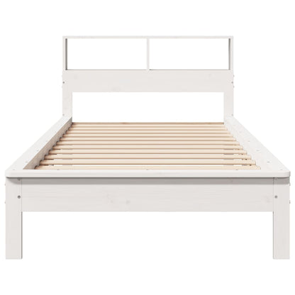 Letto Libreria senza Materasso Bianco 90x190 cm Massello Pino