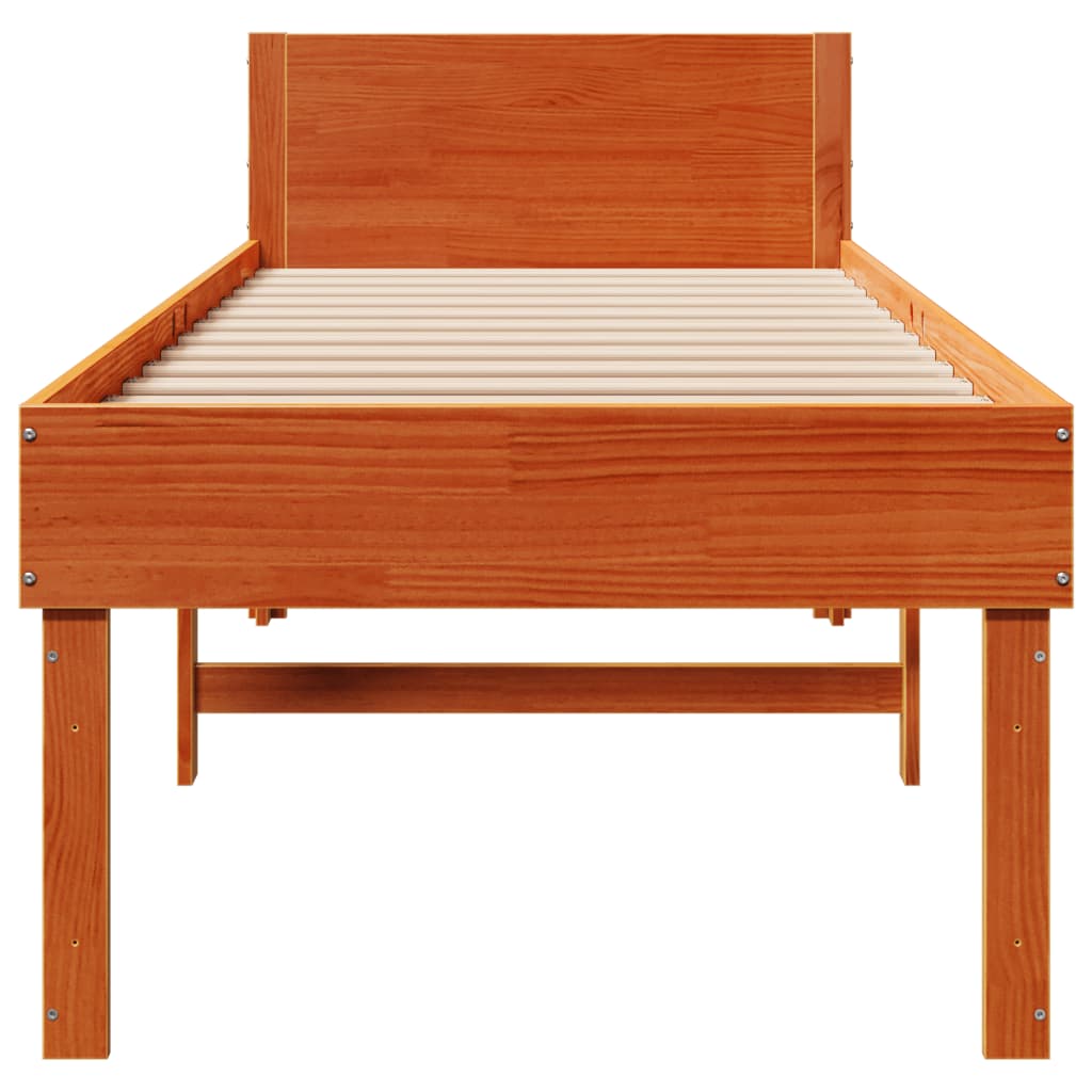 Letto senza Materasso Marrone Cera 90x190 cm in Legno di Pino