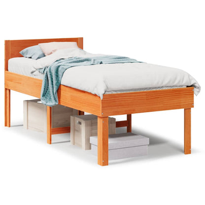 Letto senza Materasso Marrone Cera 75x190 cm in Legno di Pino