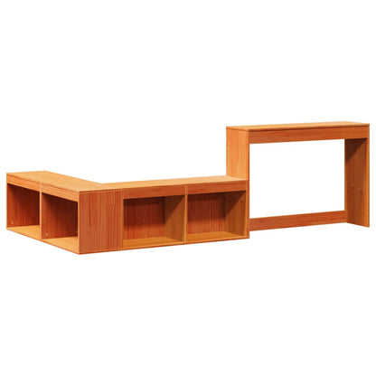 Comodino con Scrivania Marrone Cera 222x107x75 cm Legno di Pino
