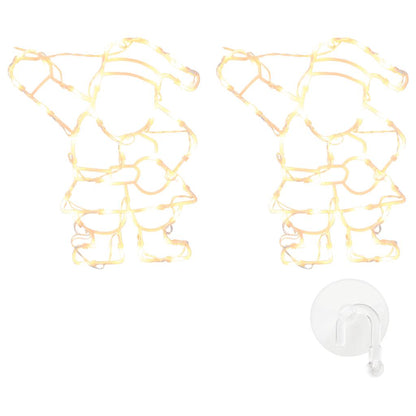 Luci di Natale Babbo Natale 2 pz 35 LED Bianco Caldo