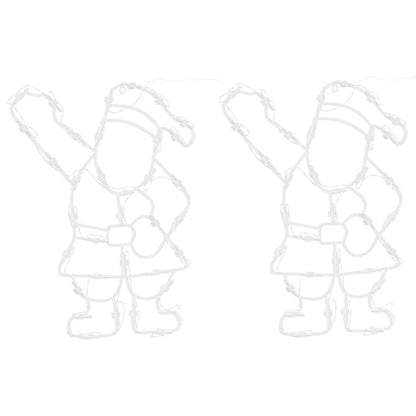 Luci di Natale Babbo Natale 2 pz 35 LED Bianco Caldo