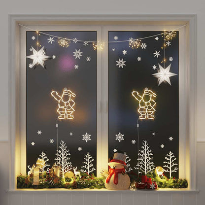 Luci di Natale Babbo Natale 2 pz 35 LED Bianco Caldo