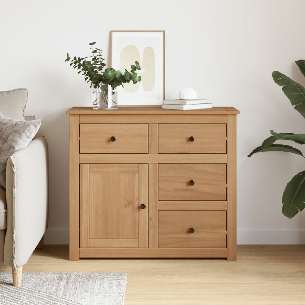 Credenza con Cassetti Panama 93x40x80 cm Legno Massello di Pino
