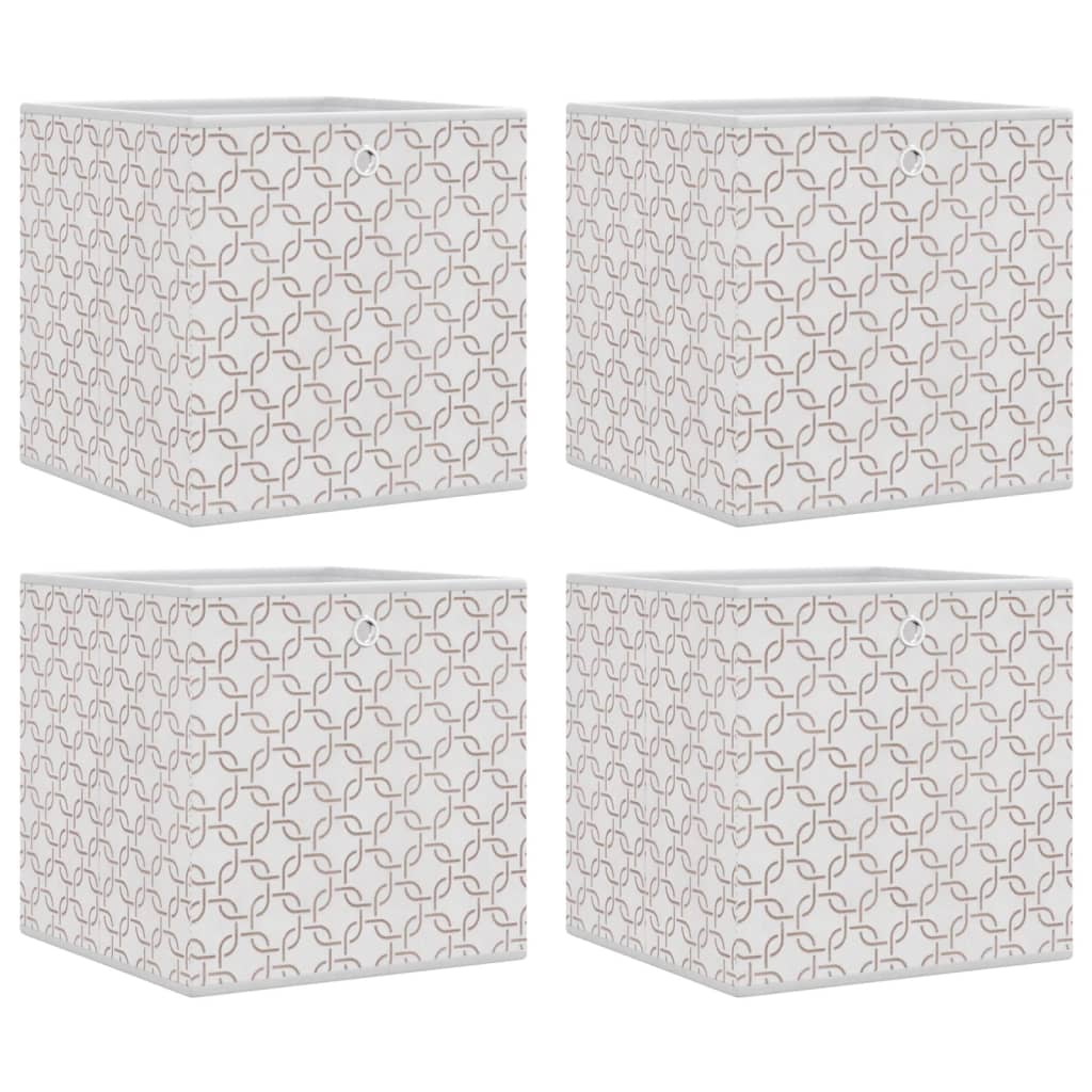 Scatole Portaoggetti 4 pz Crema 32x32x32 cm Tessuto non Tessuto