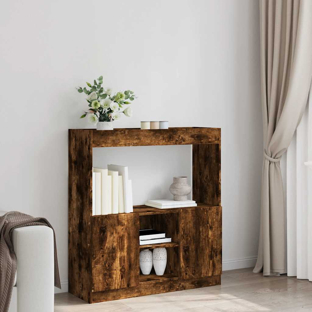 Credenza Rovere Fumo 92x33x100 cm in Legno Multistrato