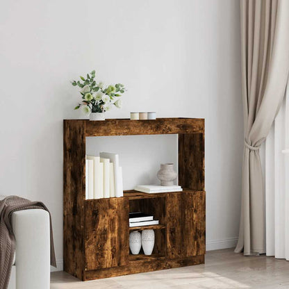 Credenza Rovere Fumo 92x33x100 cm in Legno Multistrato