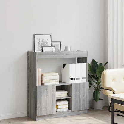 Credenza Grigio Sonoma 92x33x100 cm in Legno Multistrato