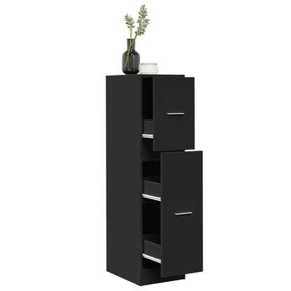 Armadietto da Farmacia Nero 30x41x118 cm in Truciolato