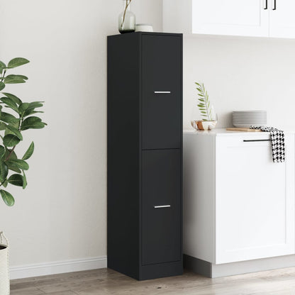 Armadietto da Farmacia Nero 30x41x144,5 cm in Truciolato