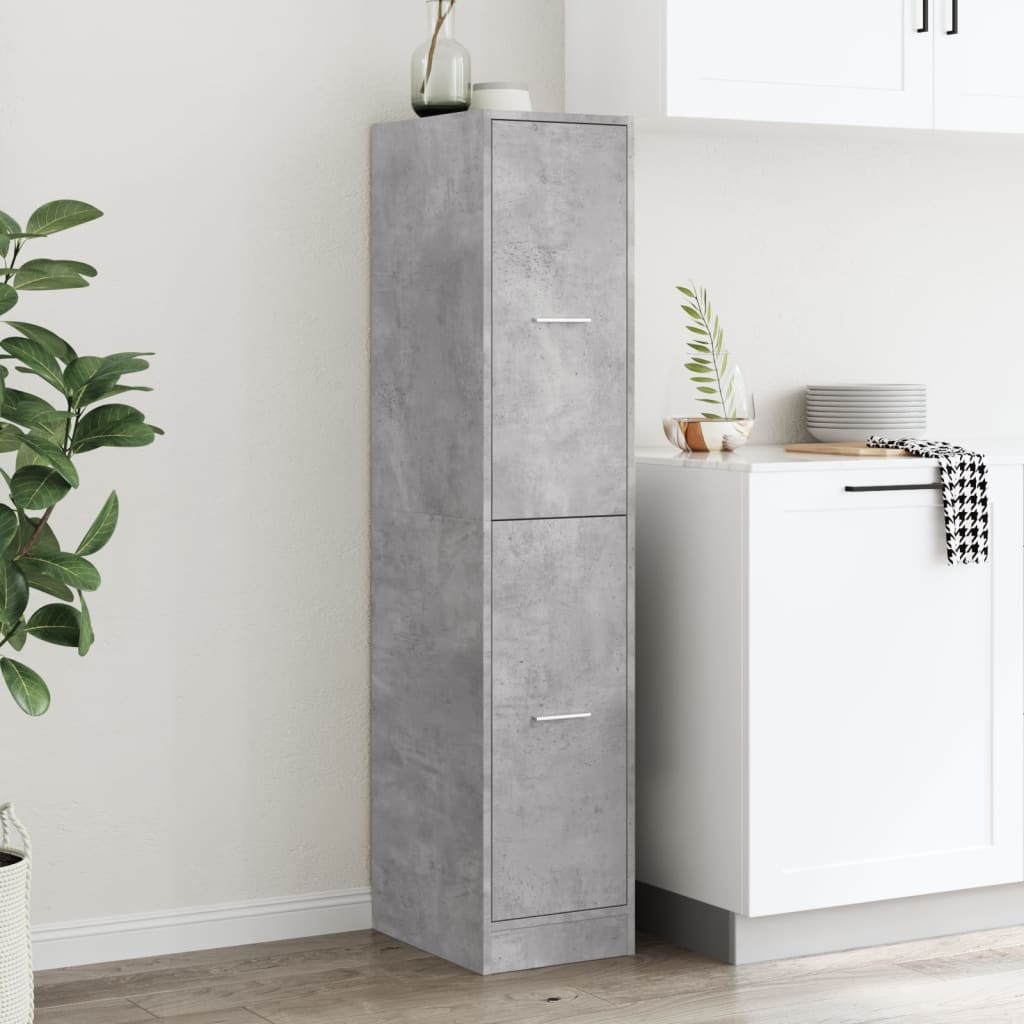 Armadietto da Farmacia Grigio Cemento 30x41x144,5 cm Truciolato