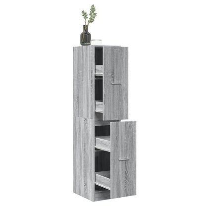 Armadietto da Farmacia Grigio Sonoma 30x41x144,5 cm Truciolato