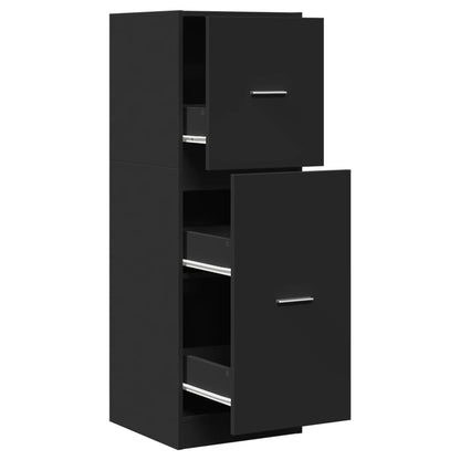Armadietto da Farmacia Nero 40x41x118 cm in Truciolato