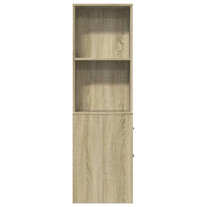 Armadietto da Bagno Stretto con Ruote Rovere Sonoma Truciolato