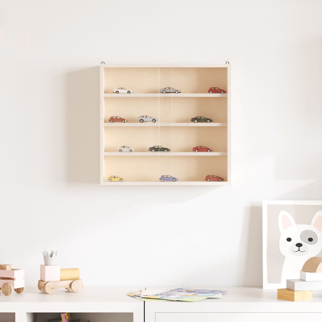 Teca da Collezione in Legno con Porte 40x8,5x37 cm