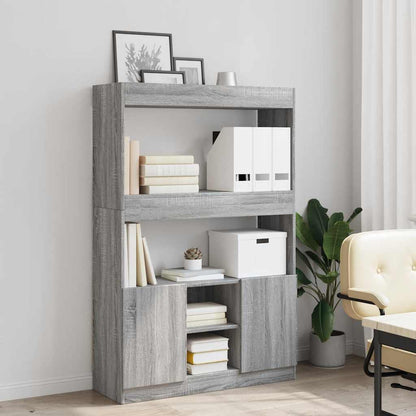 Credenza Grigio Sonoma 92x33x140 cm in Legno Multistrato
