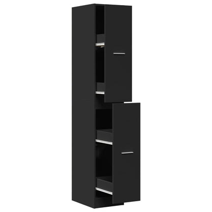 Armadietto da Farmacia Nero 30x41x174,5 cm in Truciolato