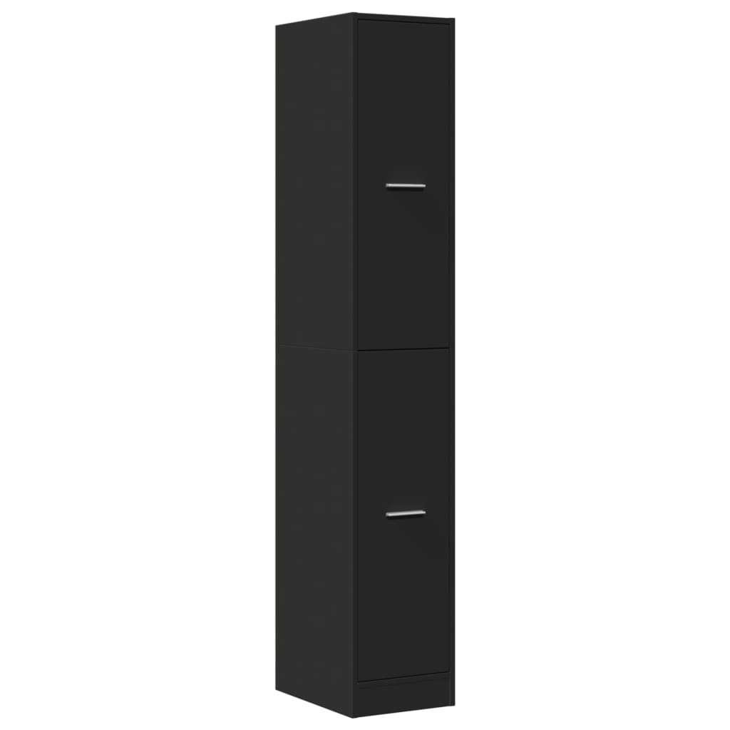 Armadietto da Farmacia Nero 30x41x174,5 cm in Truciolato