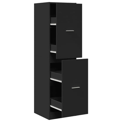 Armadietto da Farmacia Nero 40x41x144,5 cm in Truciolato