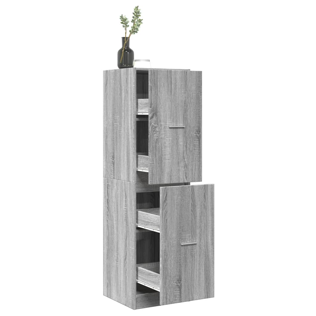 Armadietto da Farmacia Grigio Sonoma 40x41x144,5 cm Truciolato