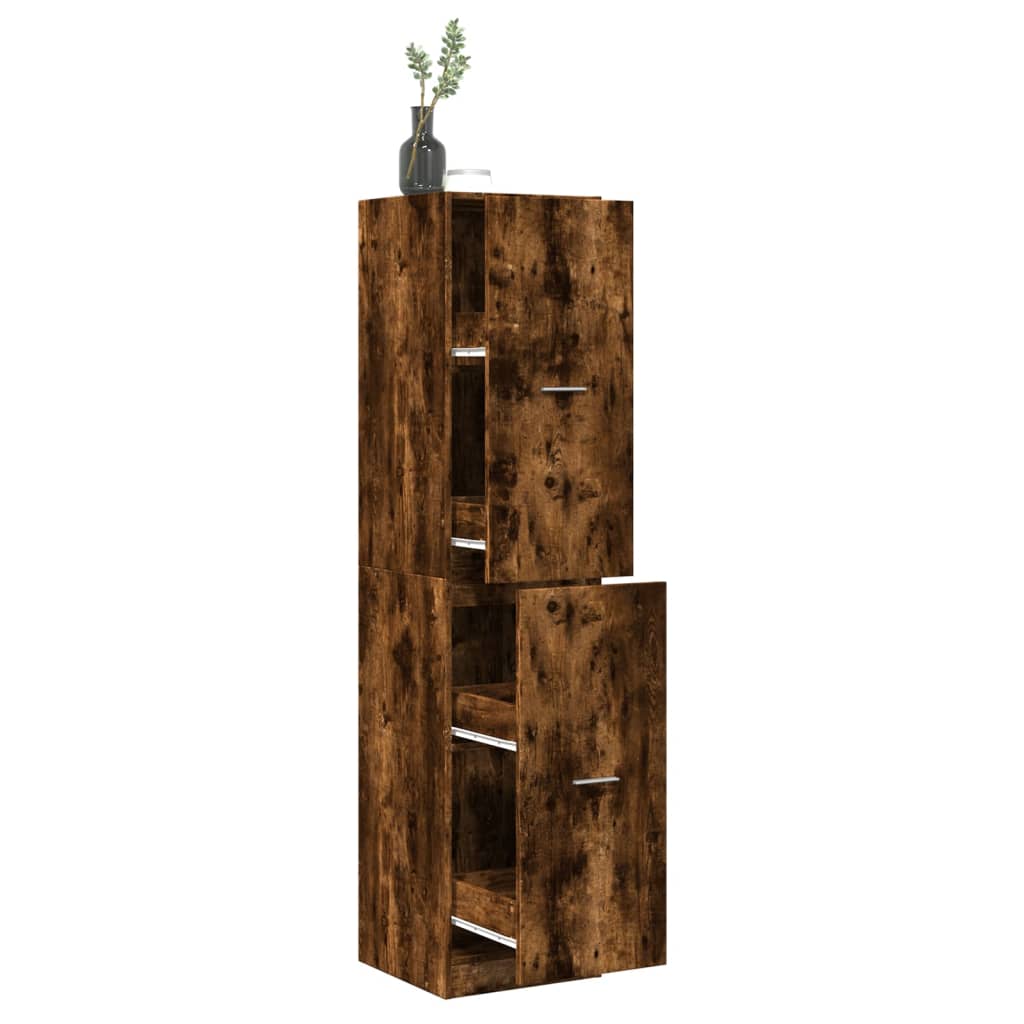 Armadietto da Farmacia Rovere Fumo 40x41x174,5 cm in Truciolato