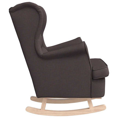 Sedia a Dondolo Marrone Scuro 74x90x102 cm in Tessuto