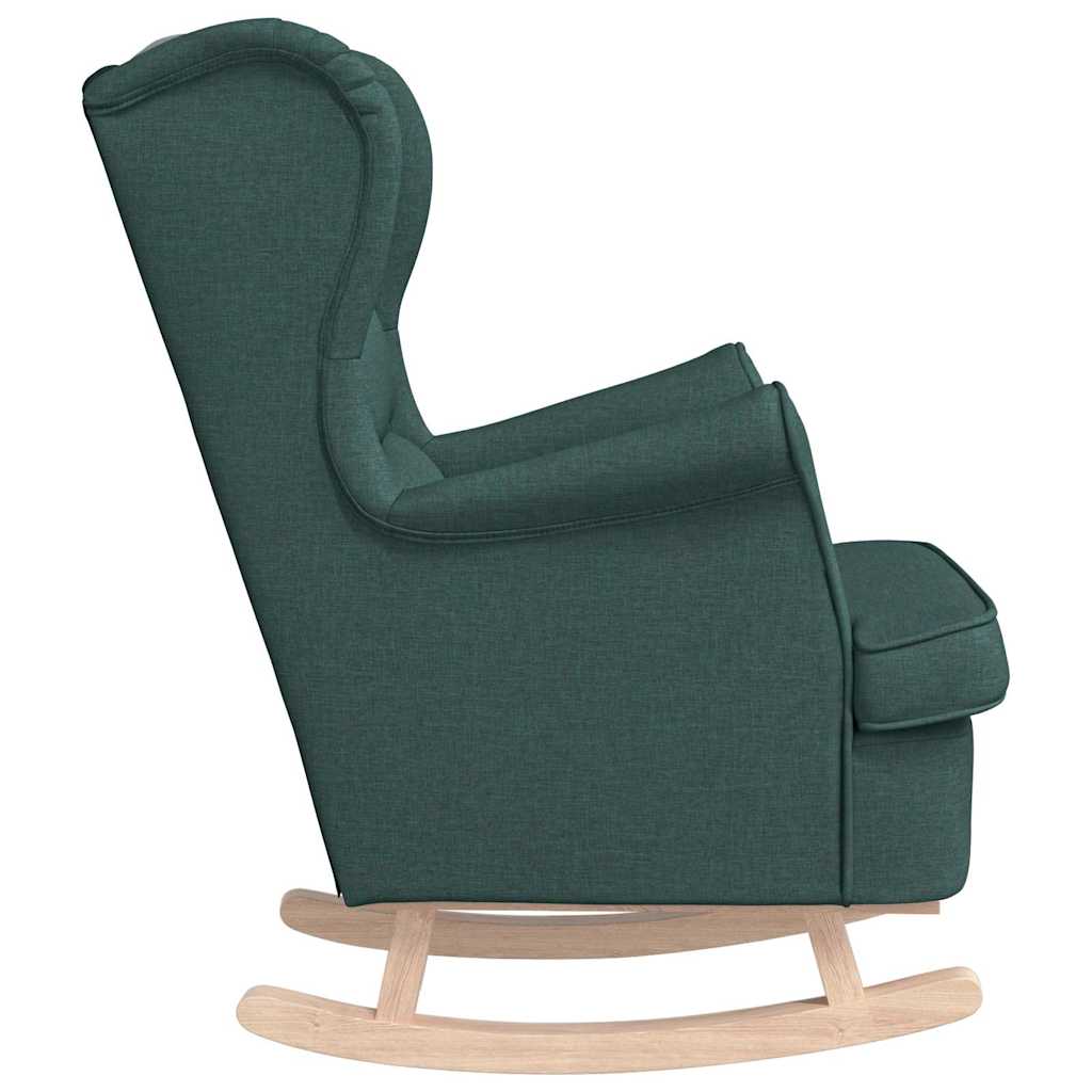 Sedia a Dondolo Verde Scuro 74x90x102 cm in Tessuto