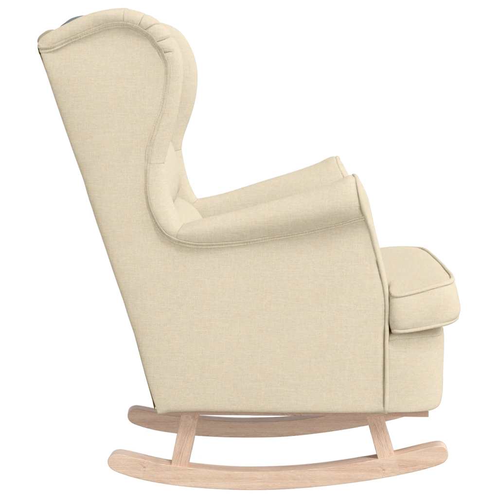 Sedia a Dondolo Crema 74x90x102 cm in Tessuto