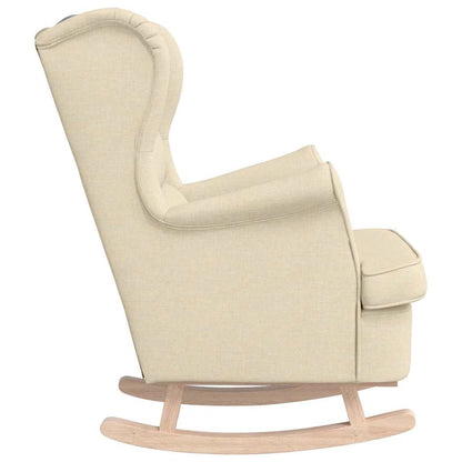 Sedia a Dondolo Crema 74x90x102 cm in Tessuto