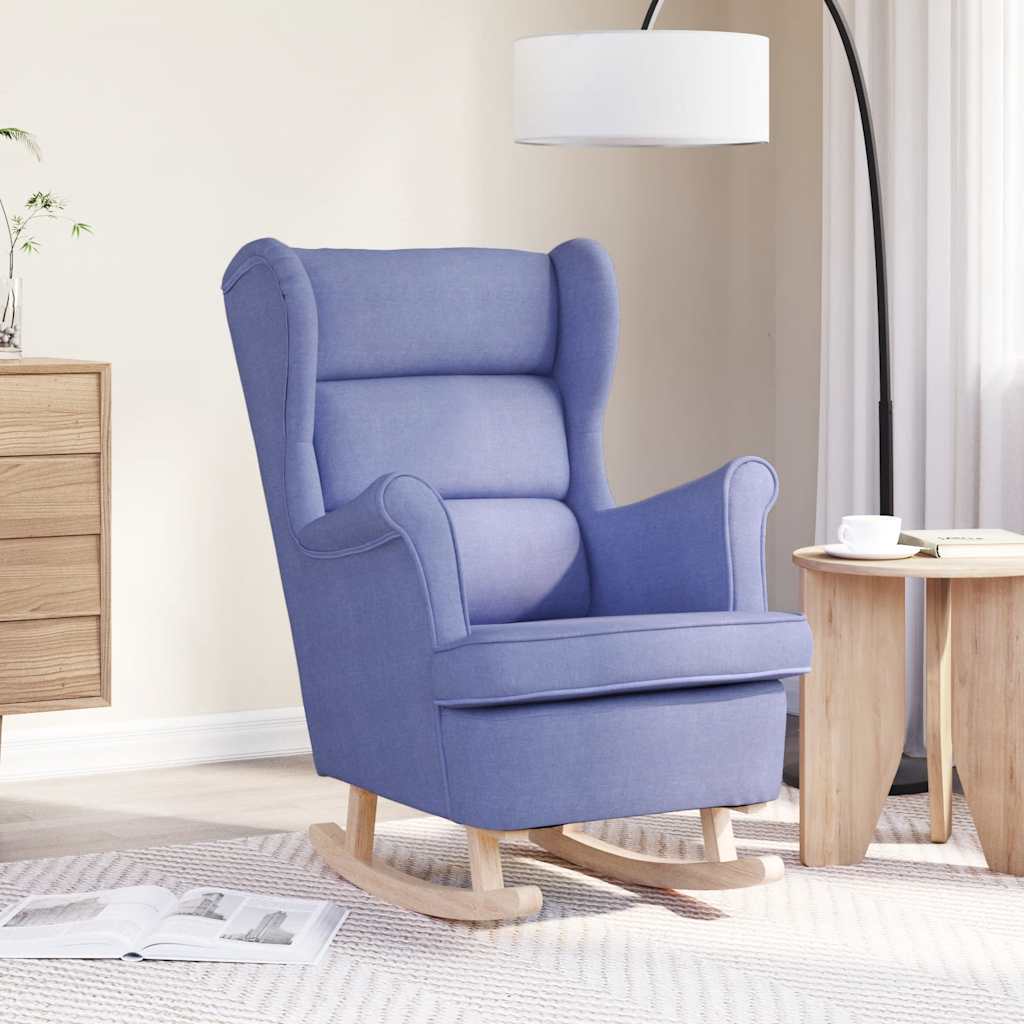 Sedia a Dondolo Jeans Blu 74x90x102 cm in Tessuto