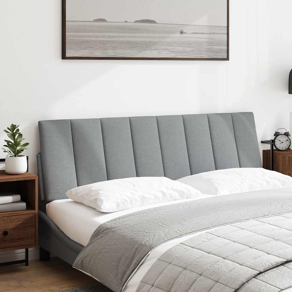 Cuscino Testiera Hanko Grigio Chiaro 160 cm in Tessuto