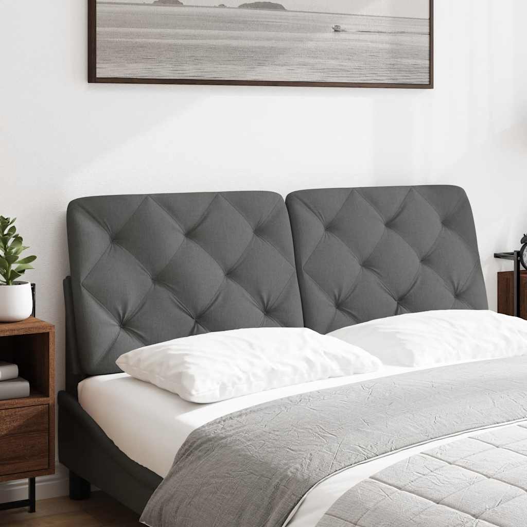 Cuscino Testiera Grigio Scuro 140 cm in Tessuto