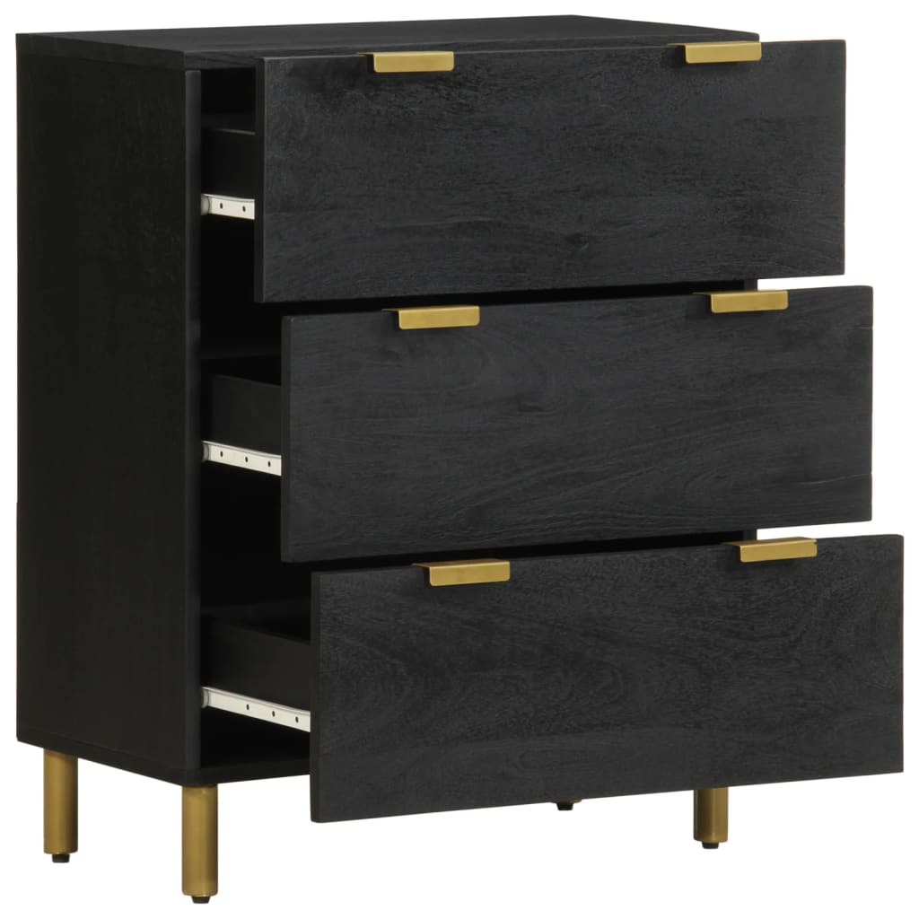 Credenze 2 pz Nere 60x33x75 cm in Legno Multistrato