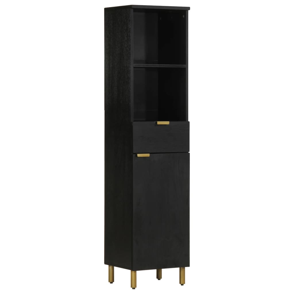 Set Mobili da Bagno 4 pz Nero in Legno Multistrato
