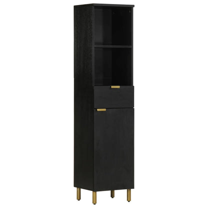 Set Mobili da Bagno 4 pz Nero in Legno Multistrato