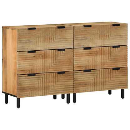 Credenze 2 pz Marrone 60x33x75 cm in Legno Massello di Mango