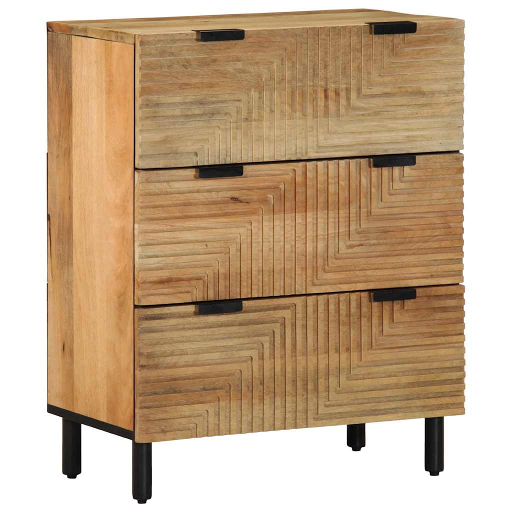 Credenze 2 pz Marrone 60x33x75 cm in Legno Massello di Mango