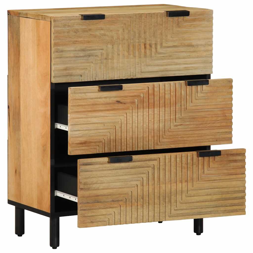 Credenze 2 pz Marrone 60x33x75 cm in Legno Massello di Mango