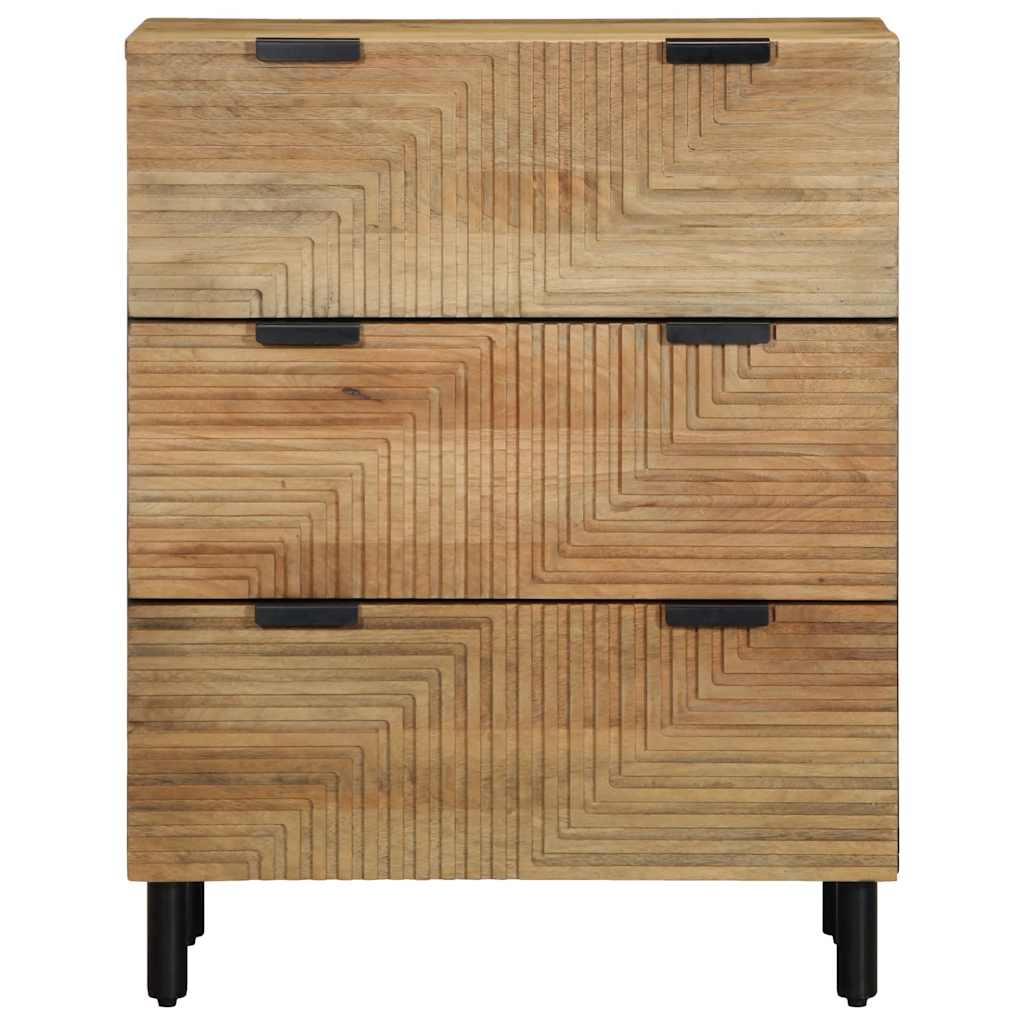 Credenze 2 pz Marrone 60x33x75 cm in Legno Massello di Mango