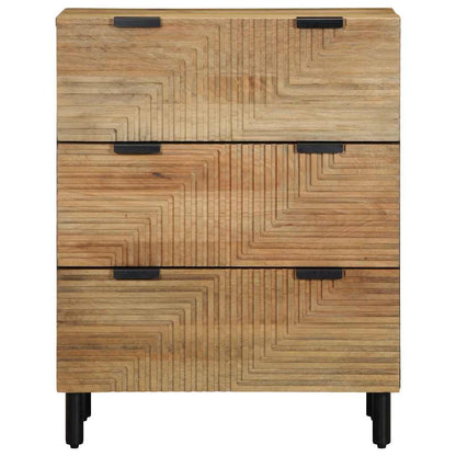 Credenze 2 pz Marrone 60x33x75 cm in Legno Massello di Mango