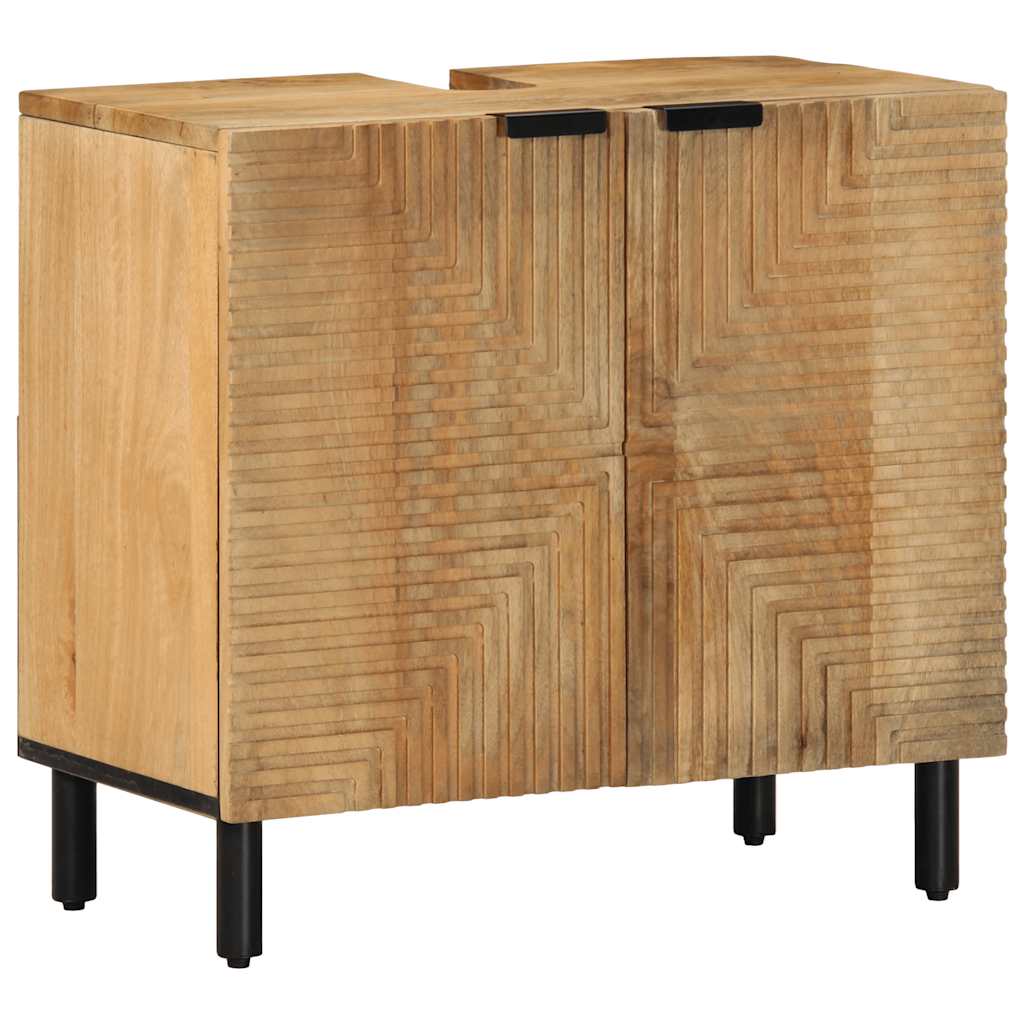 Set Mobili da Bagno 5 pz Marrone in Legno Massello di Mango